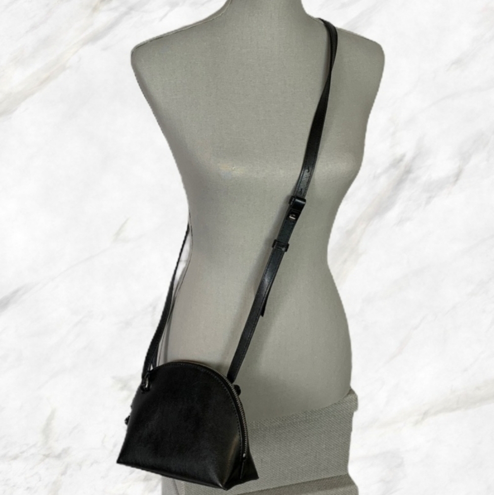 Banana Republic Black Faux Leather Crossbody Bag